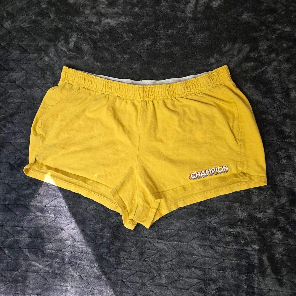 Champion Women's Pull On Cotton Elastic Waist Breathable Yellow Shorts - XL